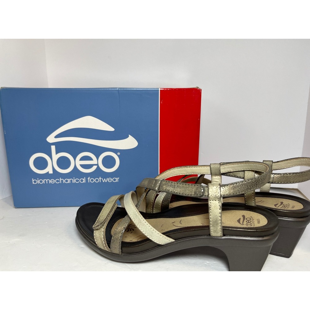 ABEO Gloriana Metallic Strappy Sandals B.I.O.system Orthotic Womens 8.5 AG51397S